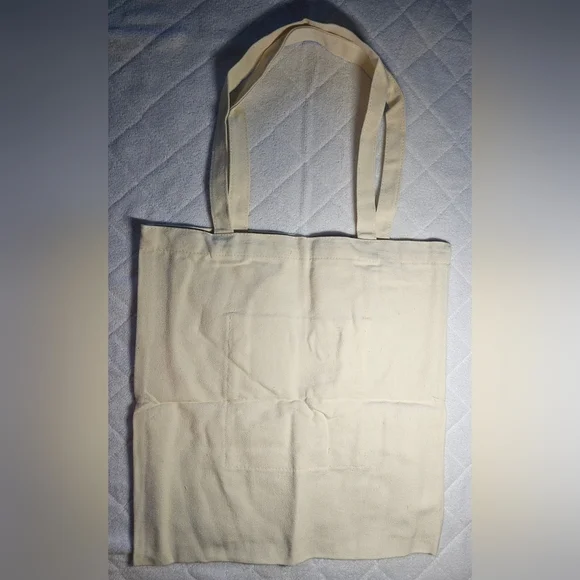 Books & Flowers Cotton Canvas Tote Bag with 2 Inner Pockets Reusable Washable - Picture 11 of 13